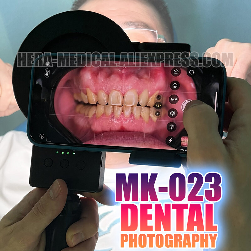 Luz de fotografía Dental para tratamiento de odontología, foto y Video para teléfono móvil, temperatura de Color y brillo ajustables