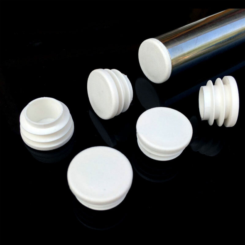 4/6/8/10 pces branco plástico redondo tampa de poeira tampas de extremidade inserções bung tubo de aço inoxidável plug Diameter13-76mm