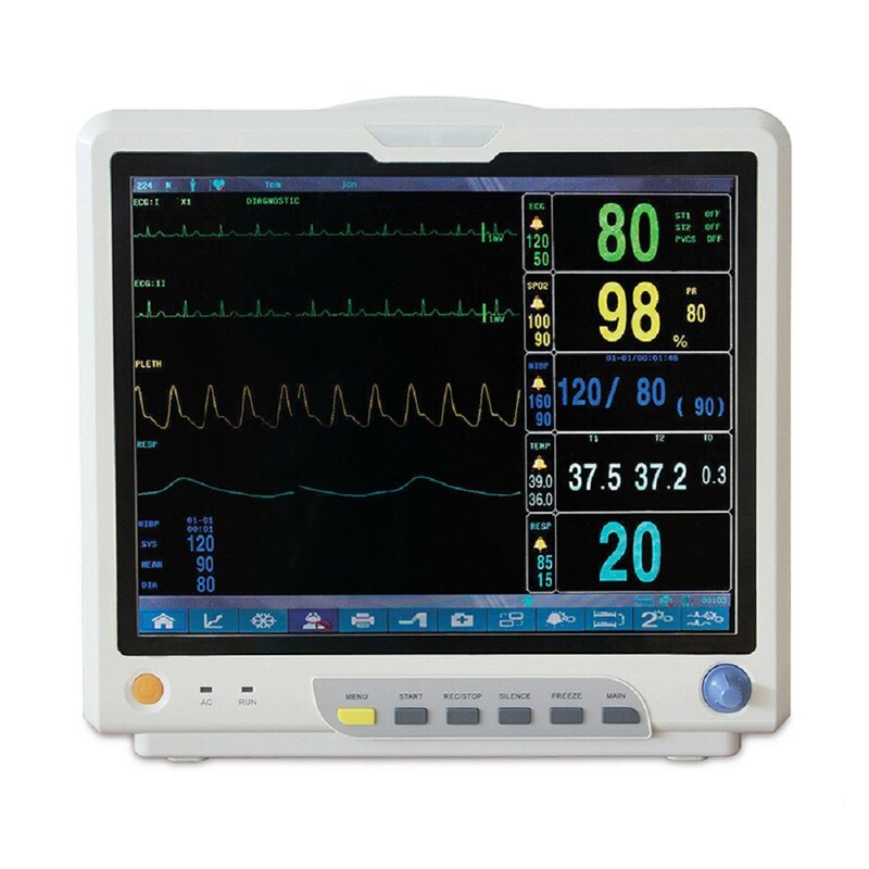 Cms9200 15 "tragbare icu ccu Patienten monitor Vital funktionen überwachen 6 Parameter