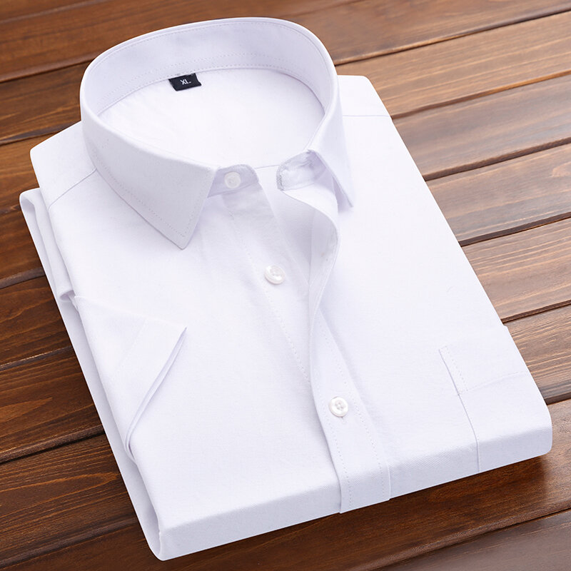Camisa informal de manga corta para hombre, Camisa ajustada Coreana de Color sólido, a la moda, novedad de verano, 2023