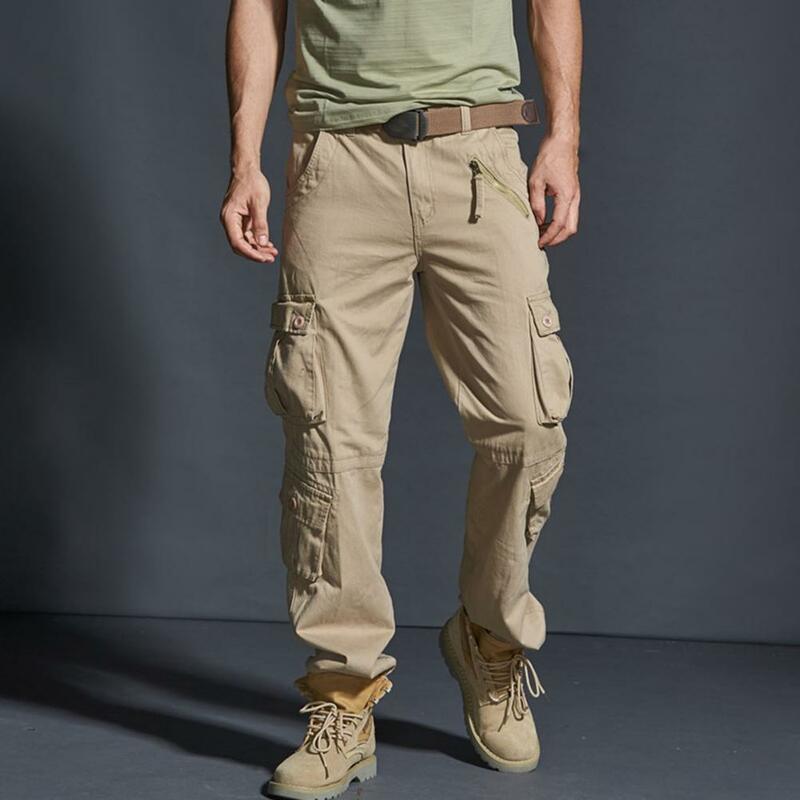 Calças de carga dos homens do exército militar solto calças carga bolsos casuais estiramento cor sólida calças moletom masculino pantalones hombre