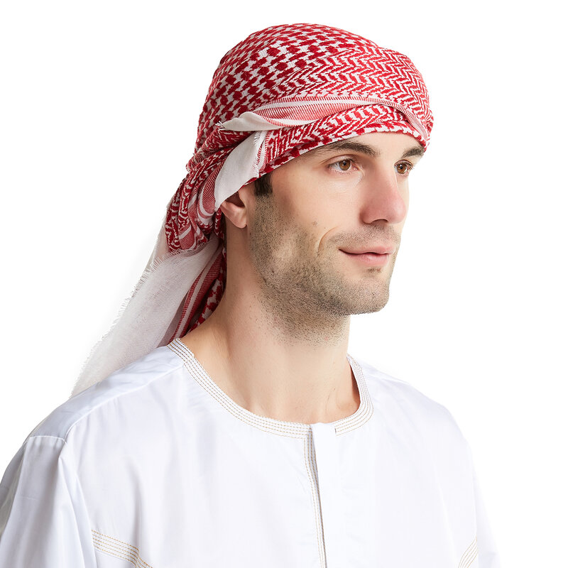 55 Inches Muslim Men's Wool High Quality Plaid Hajj Towels Arab Middled East Male Adults Free Size 140*140CM Ihram Square Hijabs