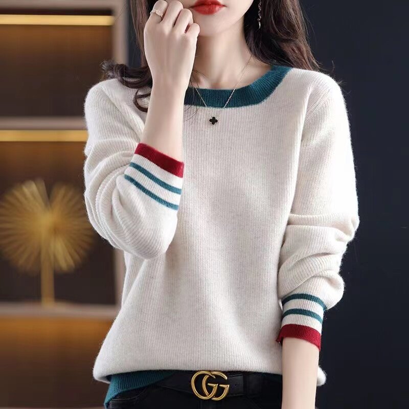 2024 Women Sweater Knitted Pullovers Spring Autumn O-neck Slim Fit Bottoming Shirts Solid Soft Knitwear Jumpers Basic Sweaters