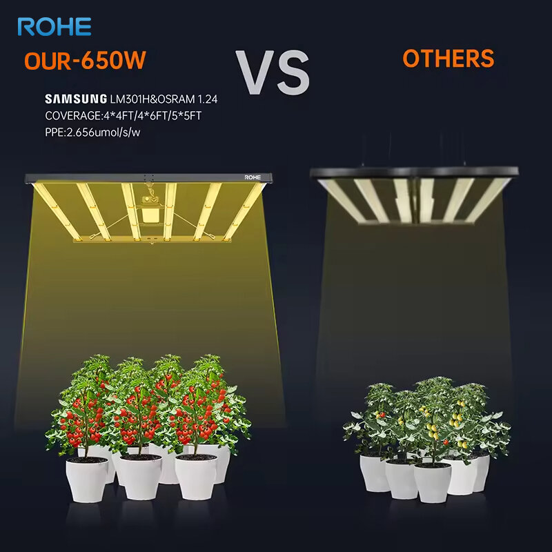 High Quality ROHE 650W LED 6 bar Samsung light source light led for growing flower stage seeds stage for indoor plant