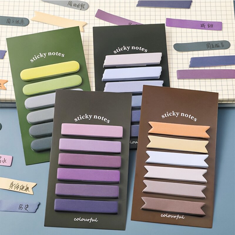 Colorido auto-adesivo Sticky Notes, Memo Pad, BookMarkers, Índice Tabs, Bloco de notas, Escola, Escritório, Kawaii Papelaria Suprimentos, 120 Folhas