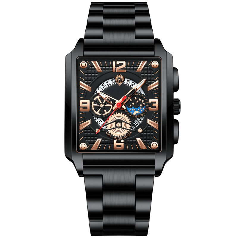 Relojes de negocios a la moda para hombre, reloj impermeable con pantalla de calendario para ir de compras, acampar, caminar H9