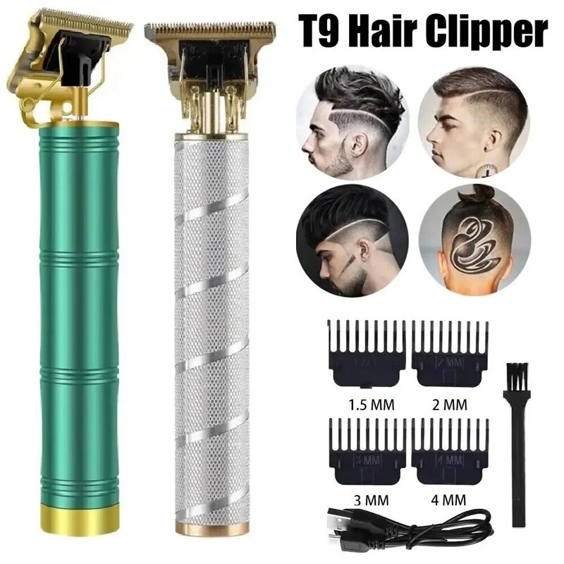 Mesin pemotong rambut elektrik tanpa kabel, mesin pemotong rambut profesional untuk pria, pencukur jenggot