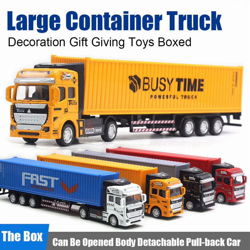 Kinder ziehen Auto abnehmbaren Container LKW mit Container tropfen festen Auto Modell Spielzeug Geschenke für Kinder zurück