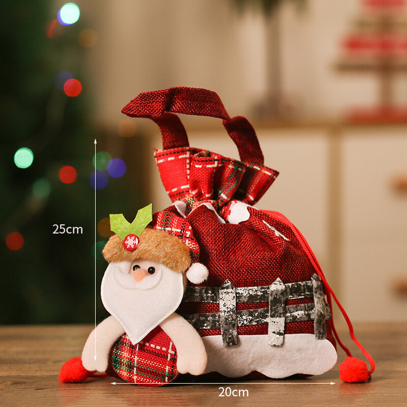 Bolsa de regalo de Navidad, bolsa de manzana, Papá Noel, muñeco de nieve, alce, oso, regalo de Navidad, bolsa de dulces, bolsa de embalaje de regalo de Feliz Navidad, Año Nuevo