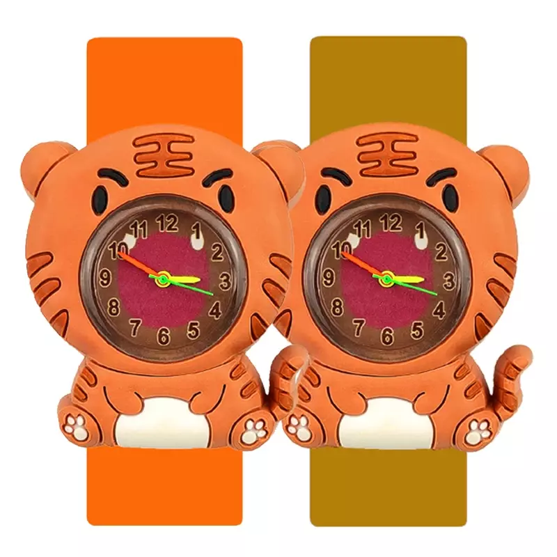 Reloj de dibujos animados para niños de 1 a 12 años, cronógrafo de Tigre, León, juguete para bebés