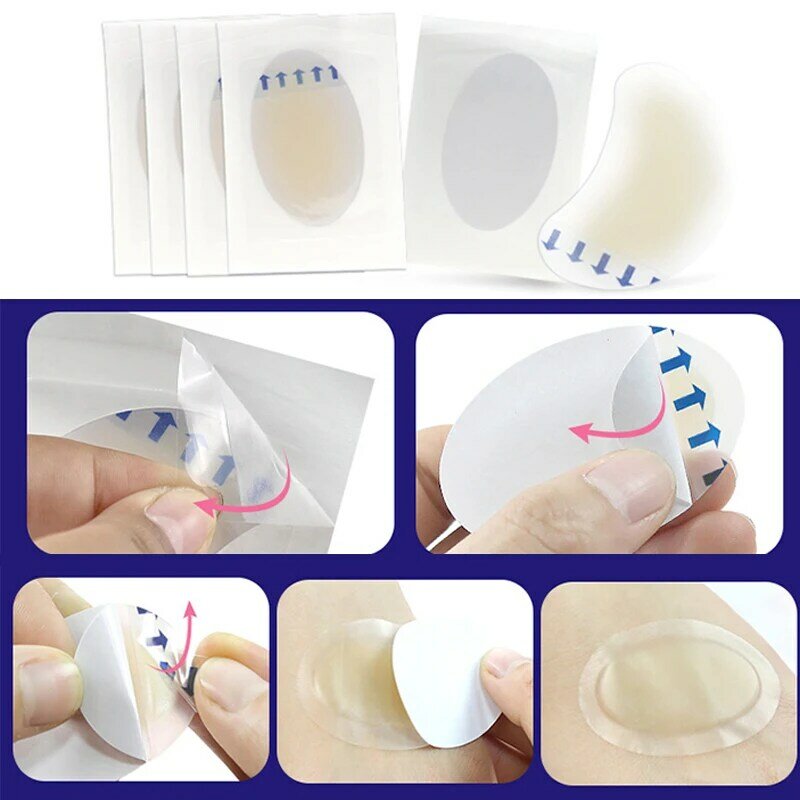 2Pcs Gel Shoes Stickers Hydrocolloid Shoe Pads Relief Pain Blisters Sticker Invisible Anti Blister Heel Sticker Foot Protector