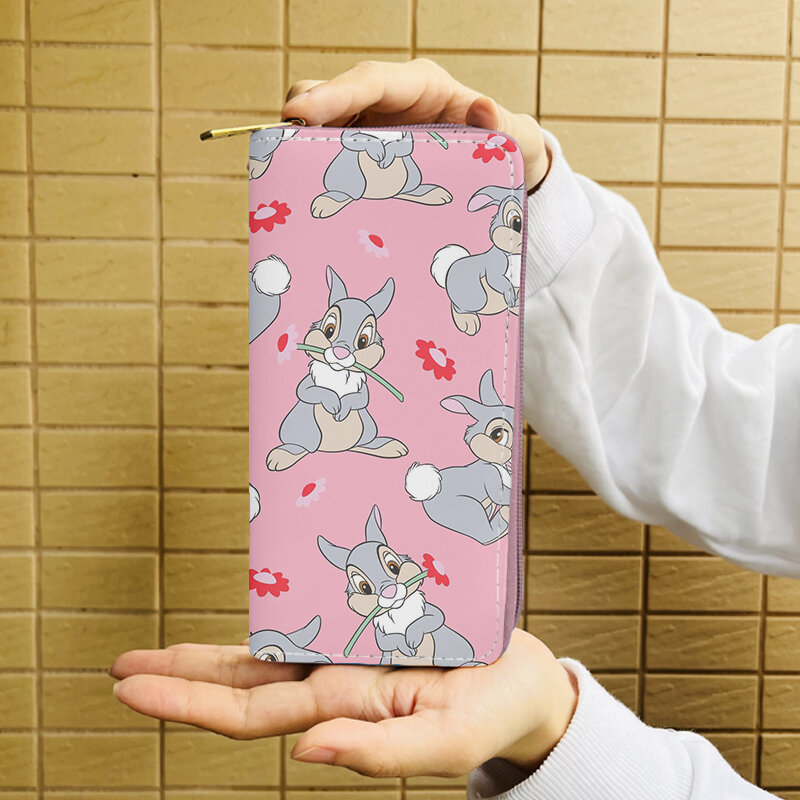 Disney Thumper Rabbit Bambi W5999, maletines de Anime, monedero con cremallera de dibujos animados, monederos informales, bolso de almacenamiento para tarjetas, regalo