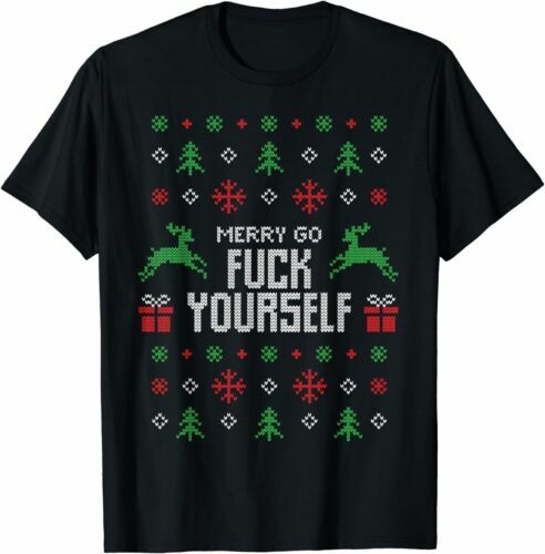 Merry F Yourself I Funny Ugly Christmas Gift T-shirt, S-3XL