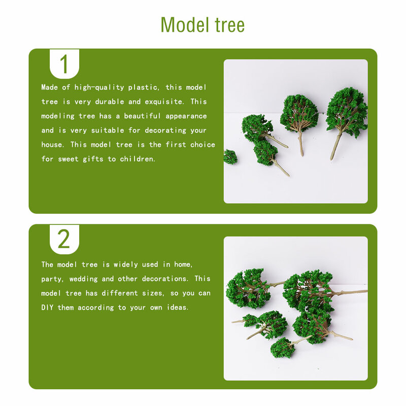 Model miniatur pohon, 10 buah Model pohon kereta lanskap rel pemandangan buatan 4 5cm