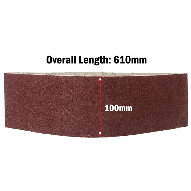 Power Tool Sandpaper Polishing Red Sanding Belts Wood For Belt Sander Grinding 100×610mm 1Pcs 80-400Grit Aluminium Oxide