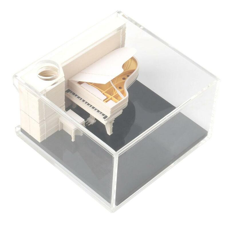 Biały fortepian Stereo Pad 3D papierowy Model świąteczny prezent urodzinowy dla dorosłych drobiazgowe wykonanie pudełko na prezenty N8K7