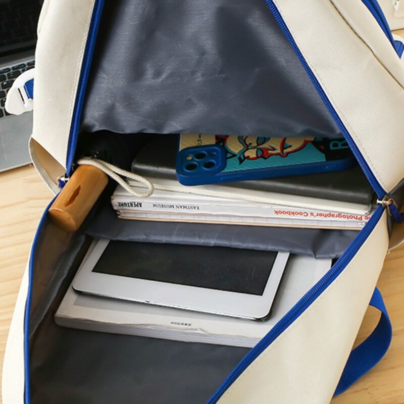 Conjunto mochila feminina espaçosa e segura, mochila escolar para escola e viagens 517D