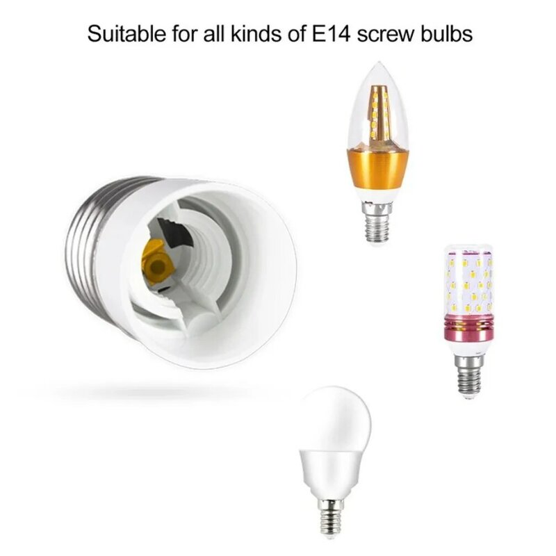 Lâmpada titular conversor soquete, adaptador de lâmpada, material à prova de fogo, AC 85-250V, E27 a E14, alta qualidade