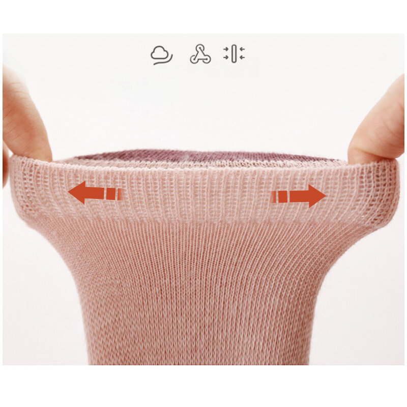 Meias de algodão antiderrapantes para bebê recém-nascido, meias de corte baixo para meninos e meninas de 0-3 anos de idade, um par