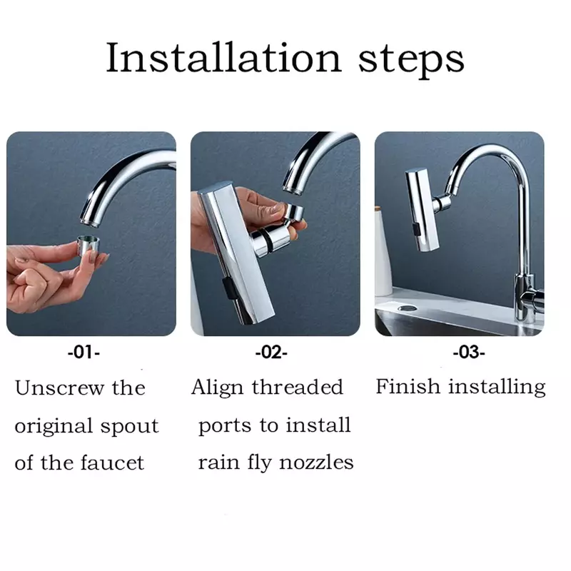 Cozinha Faucet Splash Protector, Cachoeira Água Outlet, Universal Rotary Bubbler, Booster Extensão, Nozzle Joint