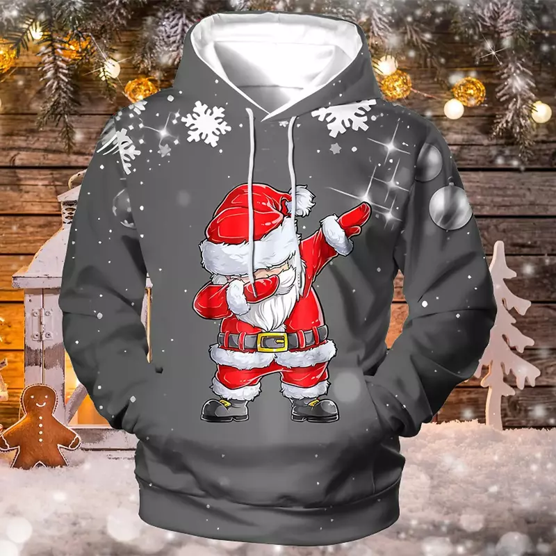 남녀공용 3D 패션 프린트 크리스마스 스웨터, 재미있는 크리스마스 풀오버 후디 맨투맨, 가을 겨울 플러스 사이즈 의류, 2023