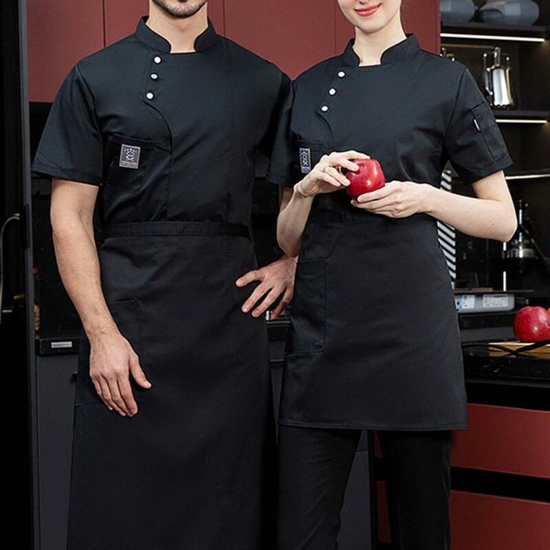 Рубашка для готовки с коротким рукавом для мужчин и женщин, униформа для пекарни, ресторана, официанта, верхняя куртка для шеф-повара, одежда для готовки, Рабочая Рубашка для шеф-повара