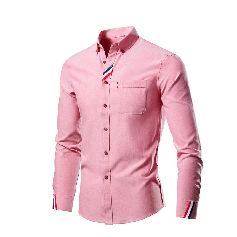 New Casual Cotton Soft Thin Mens Shirts Slim Fit Luxury Business Long Sleeve Shirt Male Lapels Outwear Streetwear
