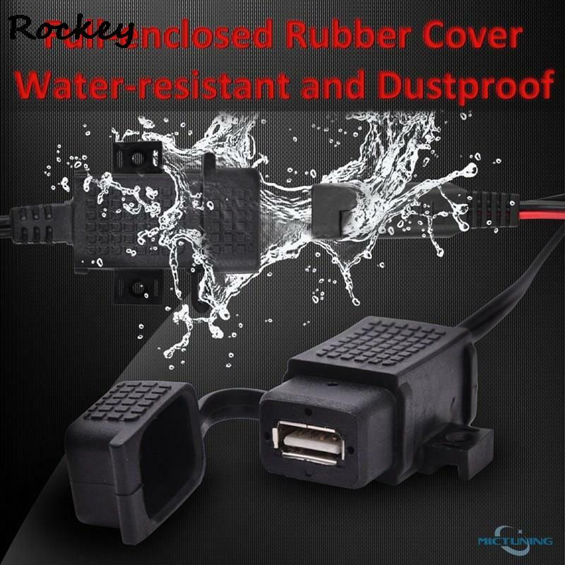 Waterproof Motorcycle SAE to USB Cable Adaptor USB Charger 2.1A Fast Charging For Phone GPS Tablets Motorbike Accessories