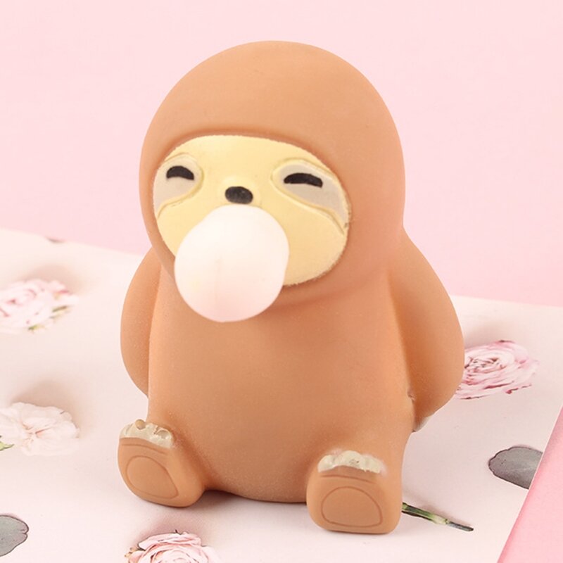 Bolla sputo bradipo realistica per bambola, giocattolo da presa, sembra reale per adulti antistress