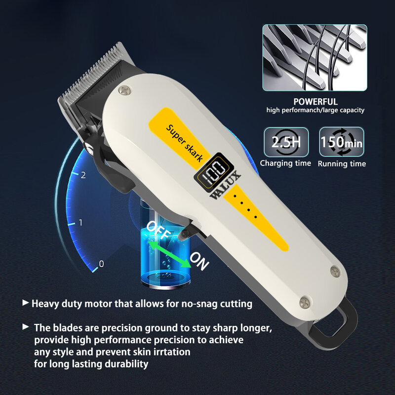 Professionele Tondeuse Krachtige Lithium Batterij Usb Oplaadbare Trimmer Lcd-Display Home Man Baard Scheerapparaat Haar Snijmachine