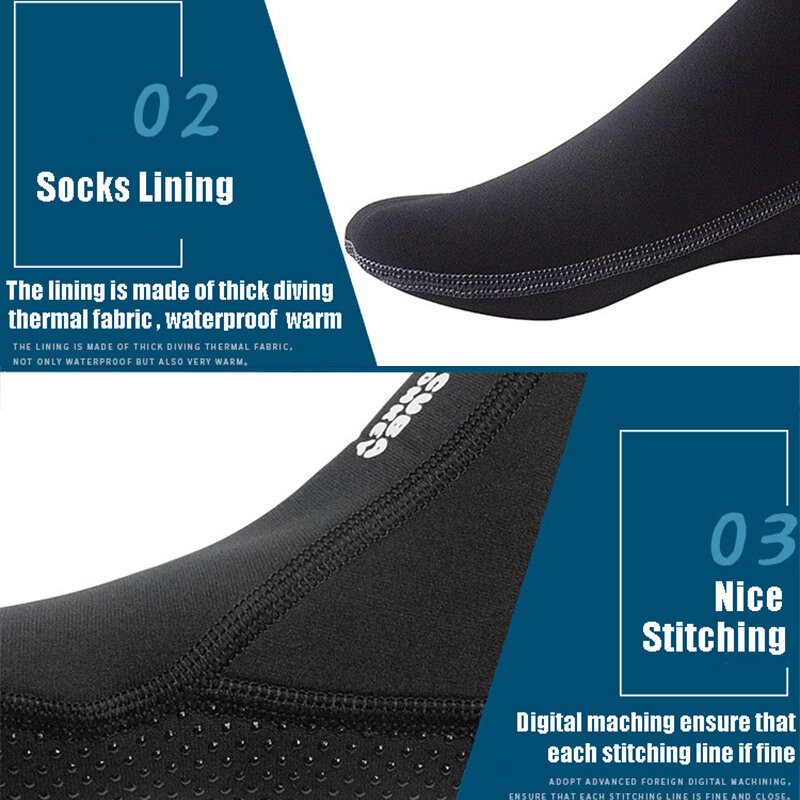 2MM Snorkeling Socks for Men Women Anti-slip Keep Warm Diving Socks High Tube Neoprene Beach Boots Scuba Swimwear Wetsuit