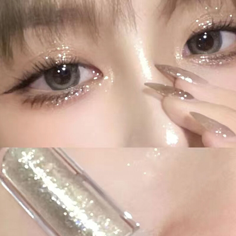 Fine Glitter High Gloss Liquid Eye Shadow Korean Glitter Pearlescent Eye Color Eye Shadow Lasting Sequin Eye Shadow Makeup.