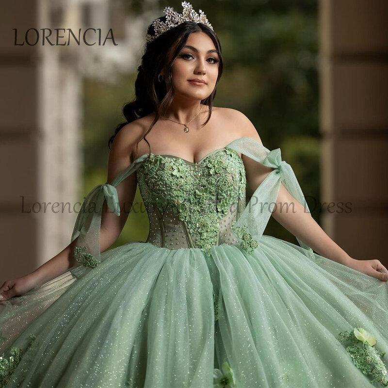 Mexican 2024 Quinceanera Dresses Ball Gown Bow Sequins Sweet 16 15 Dress Evening Party Princess Gowns Formal Vestido De 15 Anos