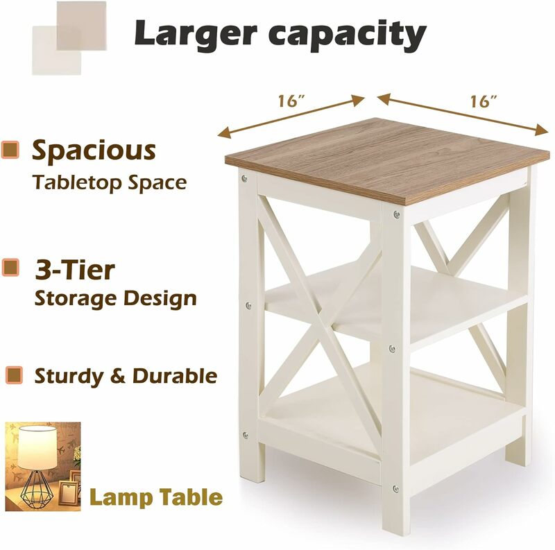 PHI коттедж, стол для гостиной, набор 2-х спальных столиков для загородного дома, спальные столики для спальни, маленький боковой столик цвета слоновой кости