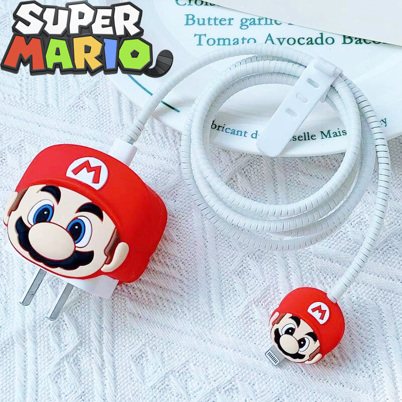 Capa protetora do cabo de dados do Super Mario Bros, Luigi Charger Plug, Cabos digitais, Cool Stuff, Presente engraçado, iPhone 18 20W