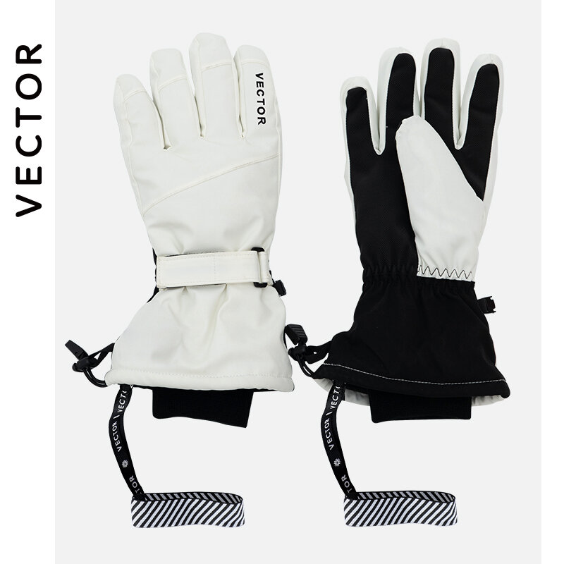 Перчатки 2 в 1 из искусственной кожи, плотные, для мужчин и женщин, для сноуборда, зимних видов спорта, теплые, водонепроницаемые, ветрозащитные, для катания на лыжах