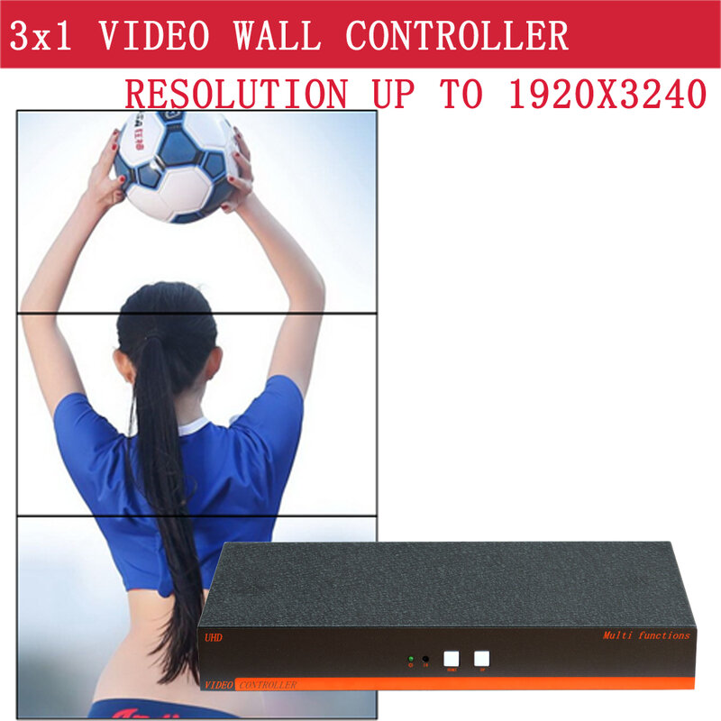 Controlador de pared de vídeo 3x1 2K x 3k, empalmador LCD 3k para 3 unidades, procesador de pared de TV compatible con ajuste de borde, resolución de hasta 1920x3240