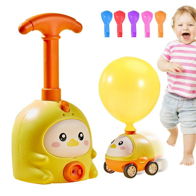 Balloon Launcher Car Toy Set Inertial Pressure Balloon Powered Car Portable Science Intelligence  Educational Novelty Car Toys