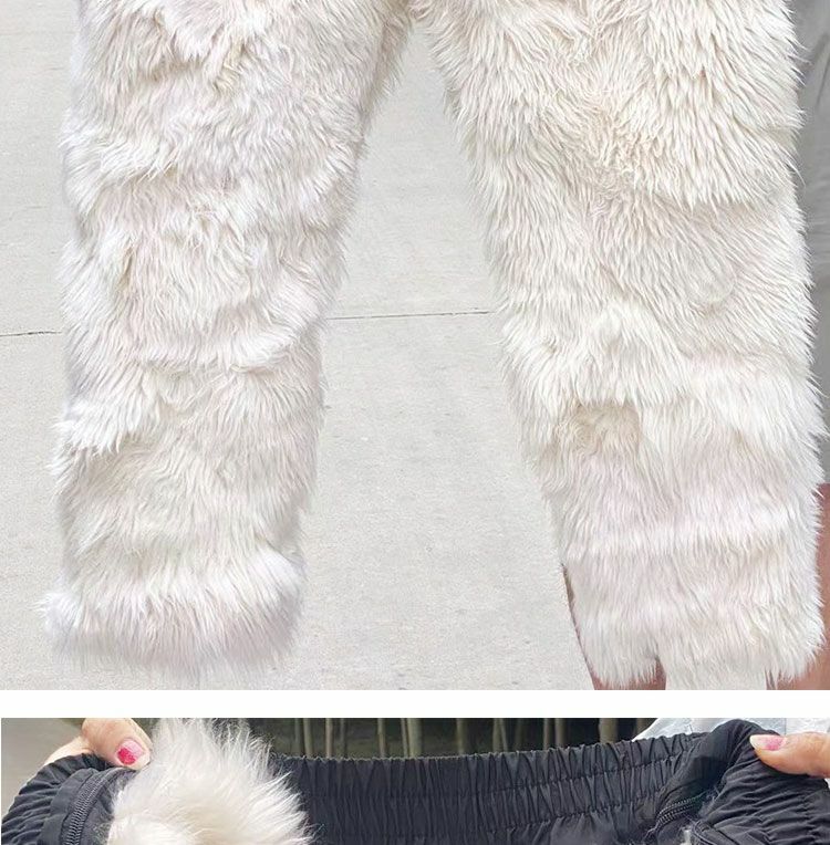Pantaloni in cotone di lana pantaloni in pelle di pecora caldi resistenti al freddo lana di pecora biancheria intima integrata tuta in cotone invernale 100kg può indossare