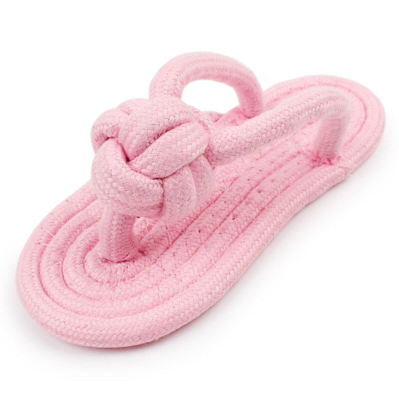 Cotton rope woven slippers pet teething knot toys Pet Dog Chew Knot Toy  Pet Toy Cleaning Teeth Bite Resistant Chew Accessories