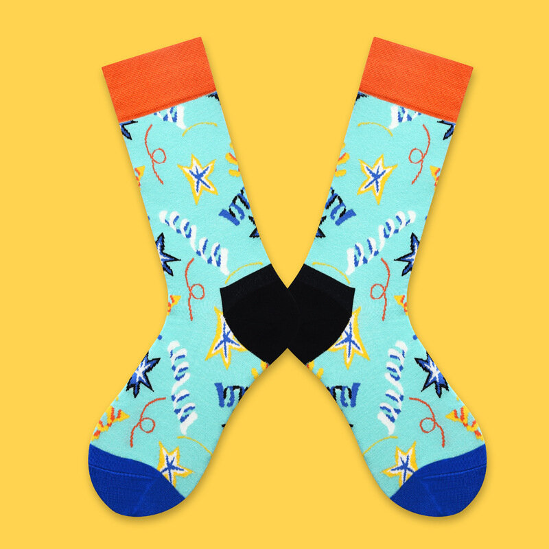 2023 New Swedish fashion brand socks female geometric cartoon animal high tube color female socks socks in tube