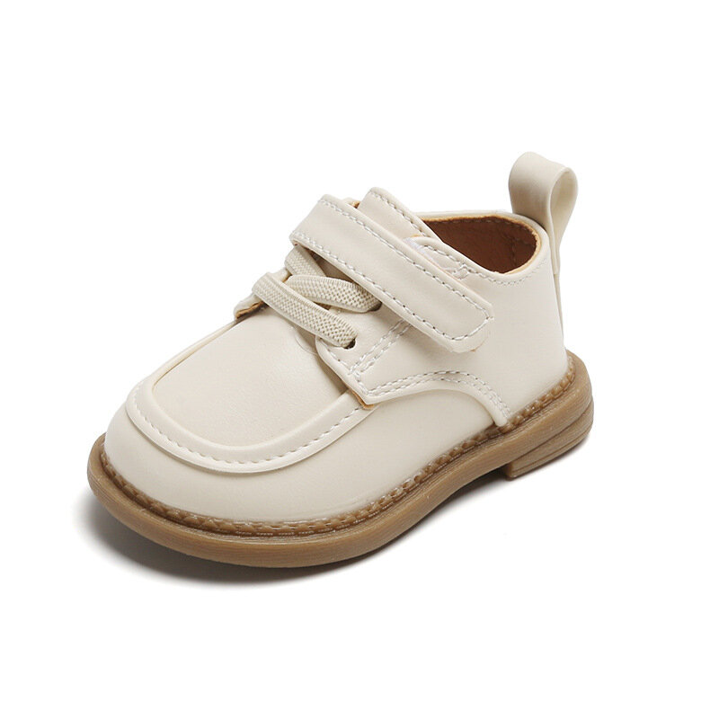 Zapato de bebé de cuero de estilo británico para niño y niña, Calzado cómodo antideslizante de fondo suave para primeros pasos, Primavera, 2023