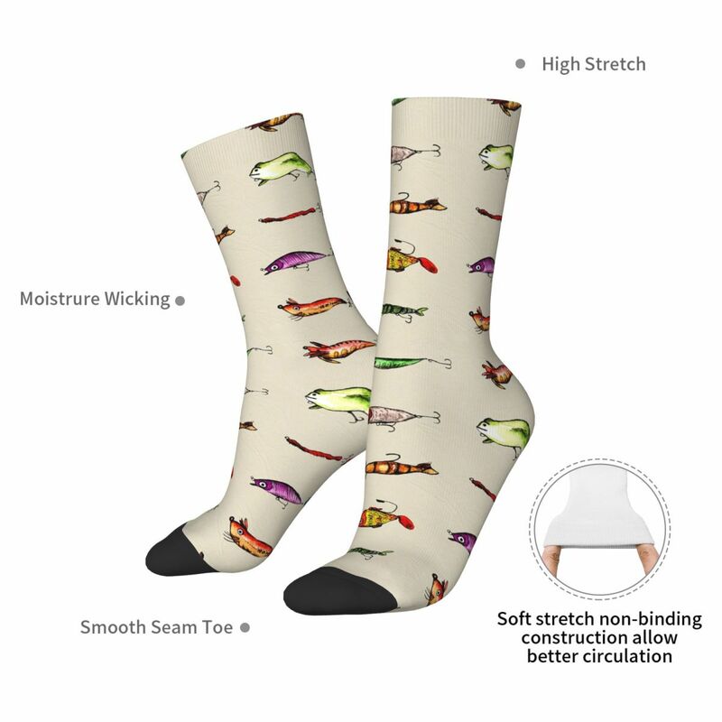 Приманки, носки в стиле Харадзюку, поглощающие пот чулки, всесезонные длинные носки, аксессуары для мужчин и женщин, подарок на день рождения
