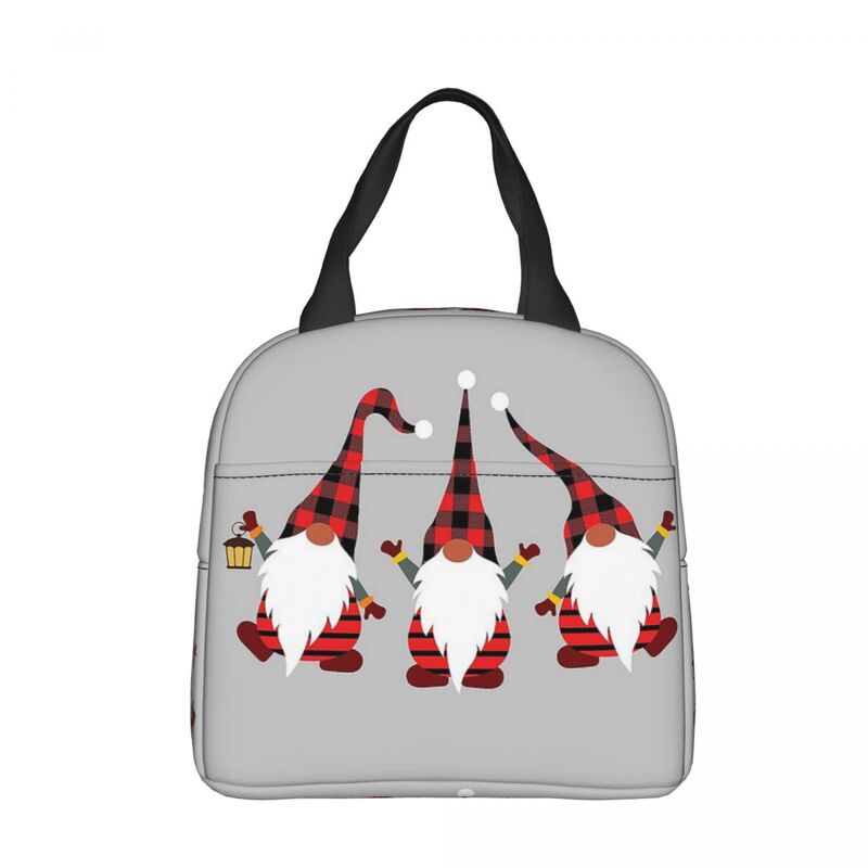 Feliz Natal Gnomes Isolado Lunch Bag, saco térmico, lancheira portátil, sacola do alimento do Tote, escola, exterior