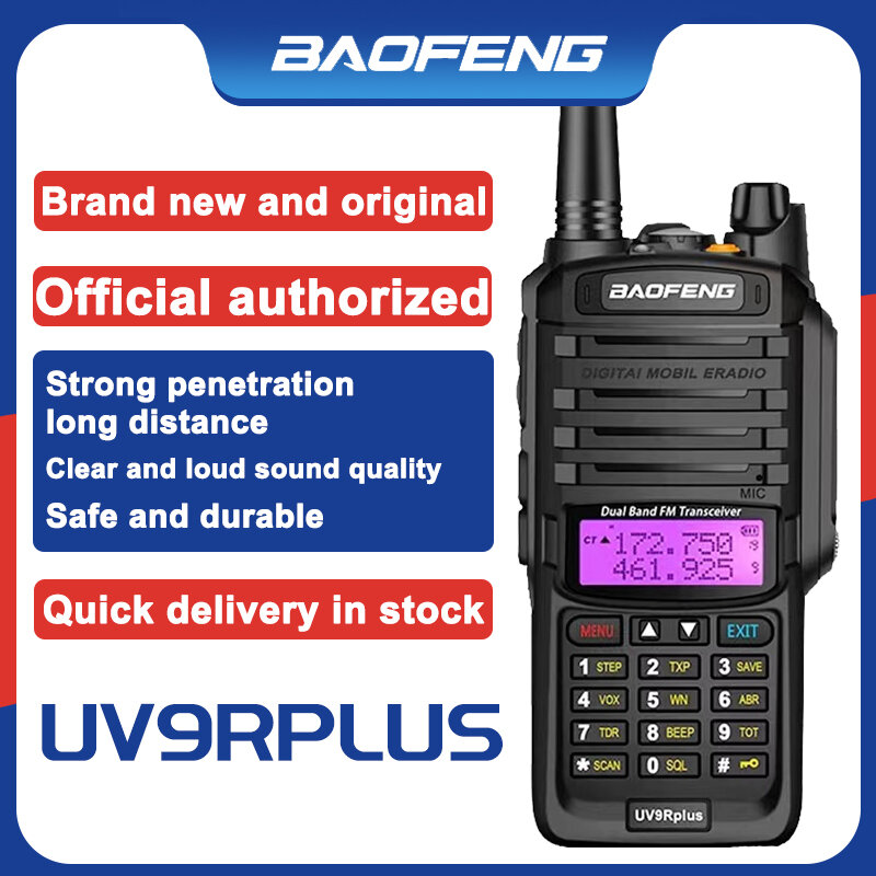 Baofeng UV-9R 플러스 듀얼 밴드 방수 워키토키, 장거리 휴대용 HF 트랜시버, CB 사냥 햄 라디오