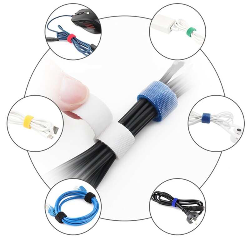 30 buah pita kabel dapat dilepas warna dapat digunakan kembali dasi nilon pengatur kabel tipe T