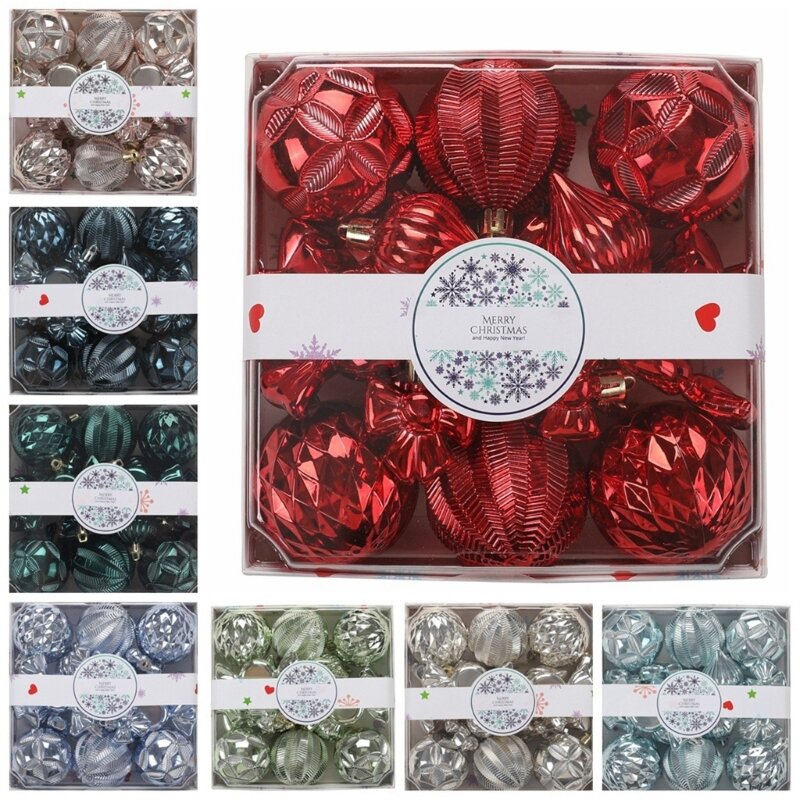 Y1UU 18Pcs/box Christmas Balls Special-shaped Decorations Abnormal Shaped Decors