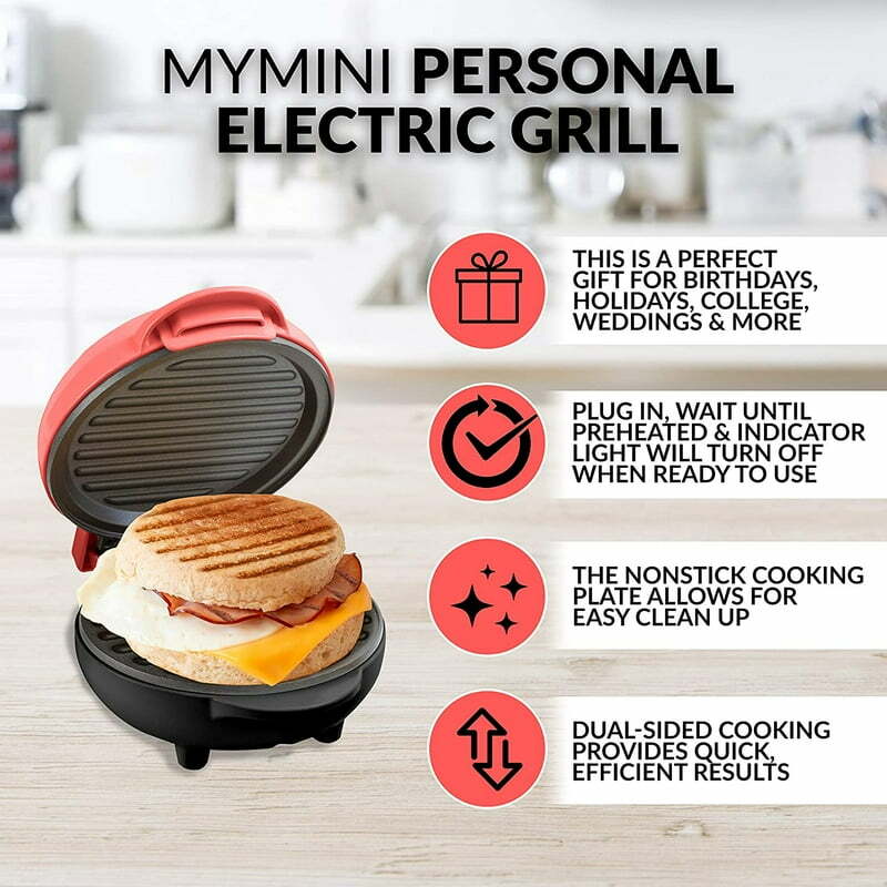MGR5CRL My Mini Personal Electric Grill, Coral