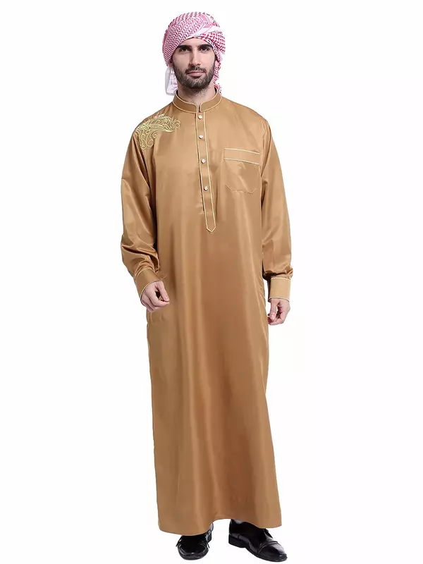 เสื้อผ้าผู้ชาย2021แฟชั่นอาหรับยาว Ropa Hombre Saudi Arabia มุสลิม Ramadan Hijab Abaya Mens ดูไบตุรกีอิสลาม
