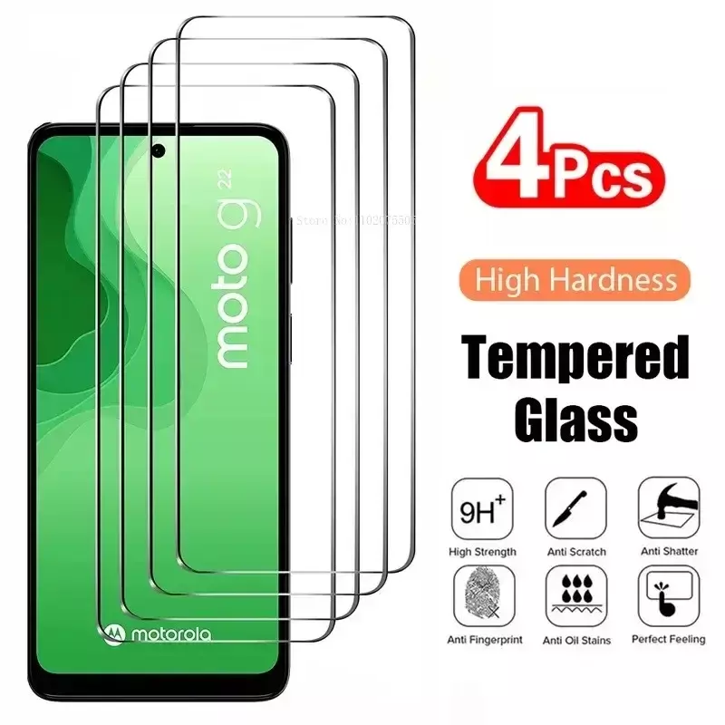 4Pcs Tempered Glass for Motorola Moto G10 G20 G30 G50 G60 G100 G200 G31 G41 G51 G71 G22 G52 G82 E40 E20 Screen Protector Film